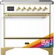 Ilve® Majestic III 36" Custom Pro Style Induction Range with Solid Door and Brass Trim-0