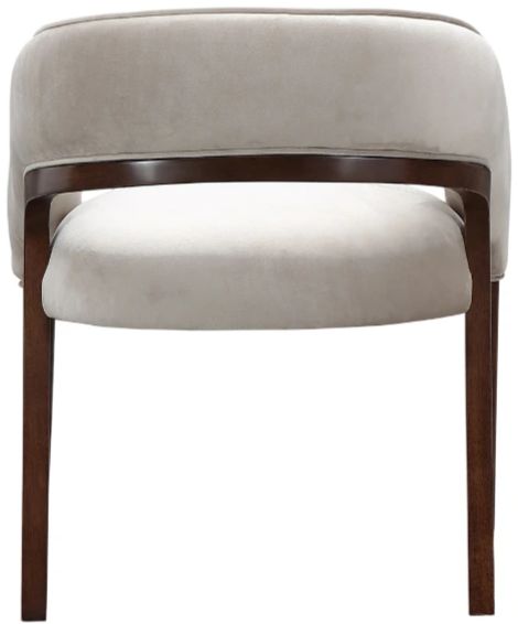 Michael Amini® Houston Mushroom Gray/Walnut Vanity Chair-2