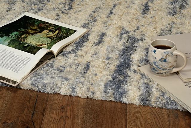 KAS Rugs Merino Blue/Ivory Landscapes 5'x8' Area Rug-4