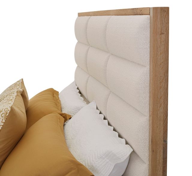 LM Co Home By Vaughan-Bassett Crafted Oak by Ben & Erin Napier Bleached White King Upholstered Panel Bed -2