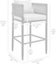 Armen Living Alegria Black/Gray Aluminum/Fabric/Rope Outdoor Counter Stool-2