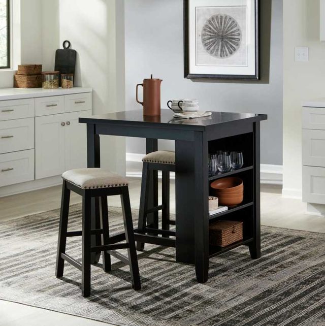 Liberty Furniture Brook Creek 3-Piece Black Counter Set-1