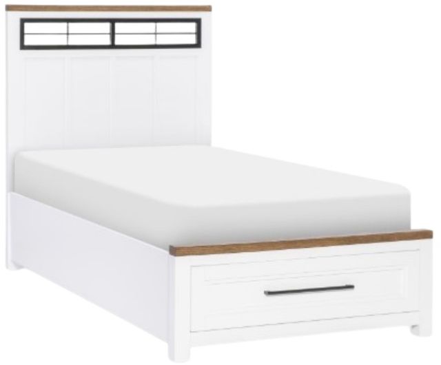 Legacy Classic Dutton Natural White Youth Twin Panel Storage Bed-0