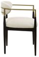 Uttermost® Moxie Matte Black/Off-White Dining Arm Chair with Brushed Brass Accent-4
