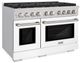 ZLINE 48" Stainless Steel Pro Style Gas Range with White Matte Door-3