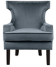 Mazin Furniture Lapis Gray Velvet Accent Chair-0