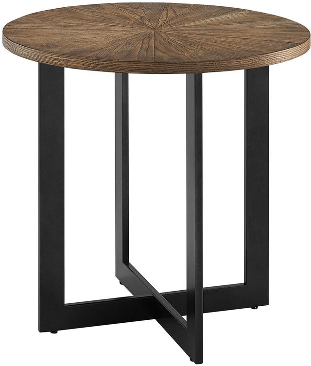 Steve Silver Co. Colton 3-Piece Pecan Occasional Table with Black Base Set-3