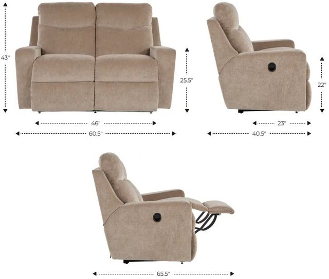 La-Z-Boy® Emmons Brindle Manual Reclining Loveseat-2