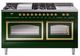 Ilve® Nostalgie II Noblesse 60'' Emerald Green Pro Style Dual Fuel Range with Brass Trim-0