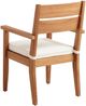 Linon Cannon Natural Teak Wooden Outdoor Dining Armchair with Seat Cushion-4