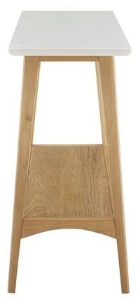 Olliix by Madison Park Parker Off-White Console Table with Natural Base-2
