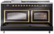 Ilve® Nostalgie II Noblesse 60'' Glossy Black Pro Style Dual Fuel Range with Brass Trim-3