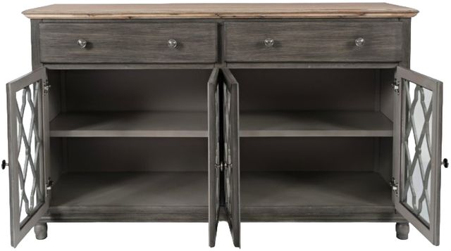 Jofran Inc. Aurora Hills Bisque/Brushed Gray 4-Door Accent Chest-3
