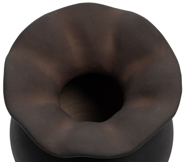 Moe's Home Collection Ruffle Black 12" Decorative Vessel-2