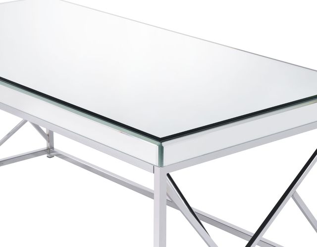 Steve Silver Co. Evelyn Glass Top Cocktail Table with Chrome Base-2