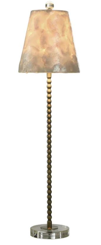 Stylecraft Capiz Aged Brass/Stainless Steel Slim Buffet Lamp-1
