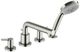 Hansgrohe Talis S Brushed Nickel 4-Hole Roman Tub Set Trim with 1.8 GPM Handshower-0