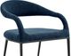 Armen Living Morgan 2-Piece Black/Blue Upholstered Dining Arm Chair Set-4
