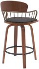 Armen Living Willow Black/Walnut Swivel Counter Stool-2