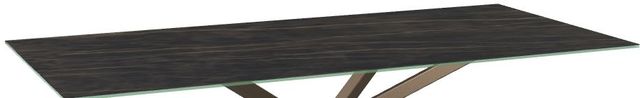Amisco Customizable Asterisk Porcelain 83.5" Rectangular Table with Starburst Stand-1