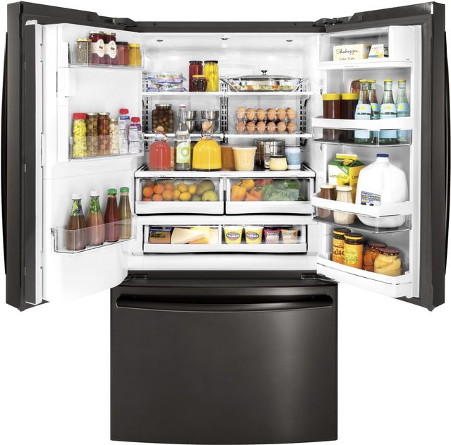 GE Profile™ 22.23 Cu. Ft. Black Stainless Steel Counter Depth French Door Refrigerator-4