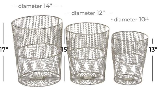 Deco Marche 3-Piece Silver Storage Basket Set-2