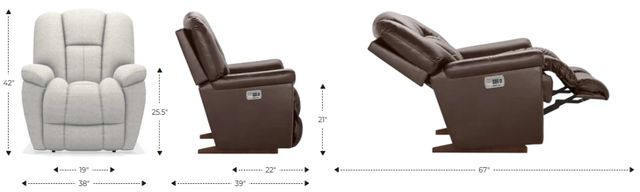 La-Z-Boy® Maverick Walnut Leather Power Rocking Recliner with Headrest-2