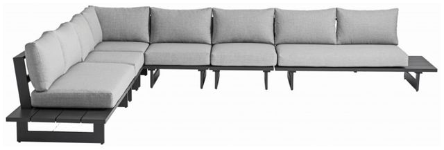 Meridian Furniture Maldives 3-Piece Dark Gray/Gray Aluminum/Fabric Outdoor Modular Sectional-1