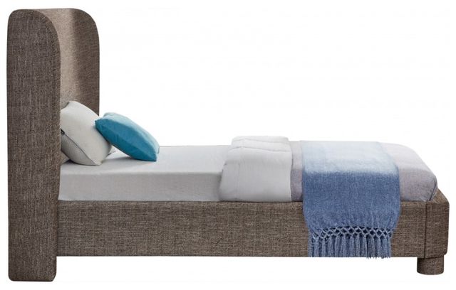Meridian Furniture Penny Brown Twin Linen Textured Upholstered Panel Bed-2