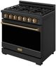 Thor Kitchen® Gordon Ramsay 36" Black/Bronze Freestanding Pro Style Gas Range with Precision Knob-3