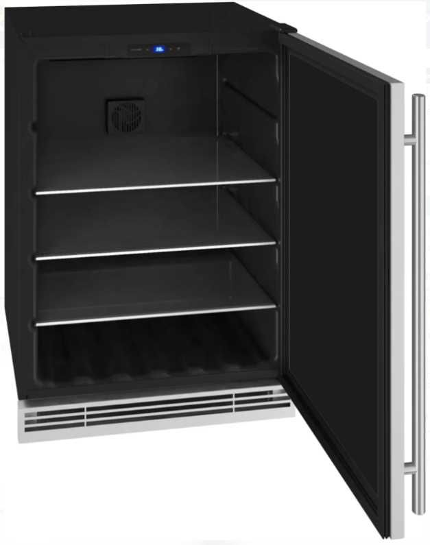 U-Line® Black/Stainless Steel 24" Beverage Center-1