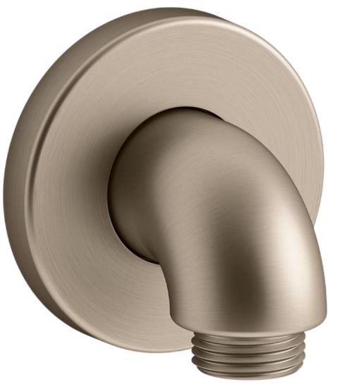 KOHLER® Purist® Stillness® Vibrant Brushed Bronze Wall-Mount Supply Elbow with Check Valve-0