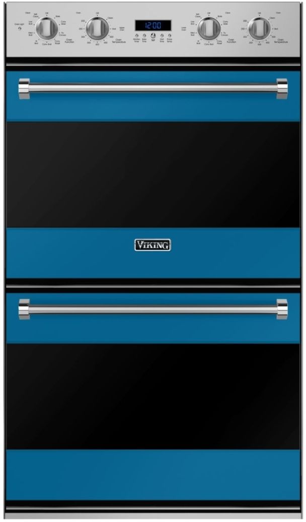 Viking® 3 Series 30" Alluvial Blue Double Electric Wall Oven-0