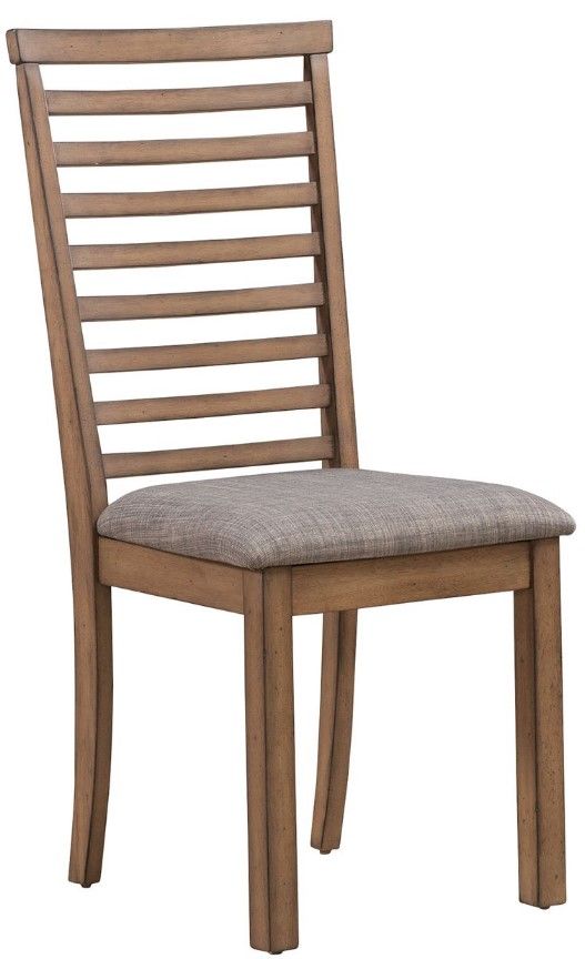 Liberty Furniture Brook Bay Gray/Sandstone Upholstered Ladder Back Side Chair-0