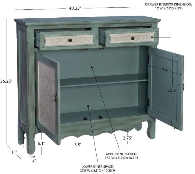 Powell® Clancy Antique Blue/White Console-2