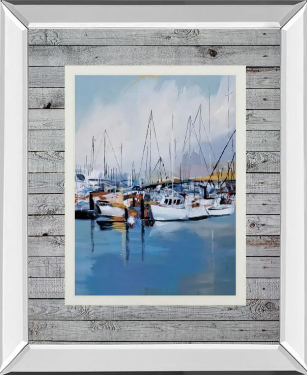 Classy Art Blue Along The Quay by Fitsimmons, A. Mirror Framed Wall Art-0
