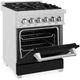 ZLINE 24" Satin Stainless Steel Pro Style Dual Fuel Range with Black Matte Door-3