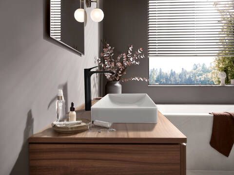 Hansgrohe Vivenis Matte Black 10" Single-Hole Faucet without Pop-up Drain-1