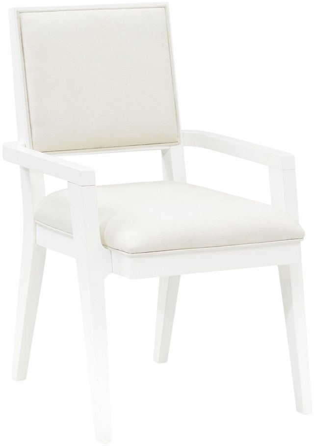 Michael Amini® Palm Gate Cloud White Dining Arm Chair-0