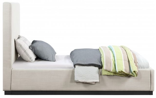 Meridian Furniture Alfie Beige Twin Linen Textured Panel Bed-2