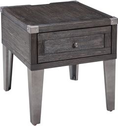 Signature Design by Ashley® Todoe Dark Gray End Table with Silver Base