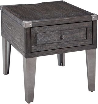 Signature Design by Ashley® Todoe Dark Gray End Table with Silver Base