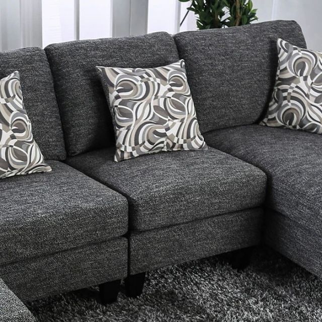 Furniture of America® Lowry Gray Armless Chair-0