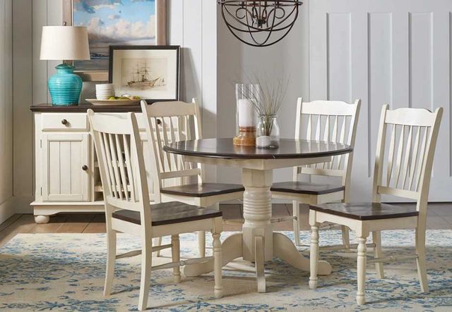 A-America® Bristol Isles Cocoa Bean Dropleaf Table with Chalk Base-2