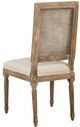Furniture Classics Natural Linen and Oak Caned Back Side Chair-1