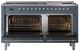 Ilve® Nostalgie II Noblesse 60'' Blue Gray Pro Style Dual Fuel Range with Chrome Trim-1