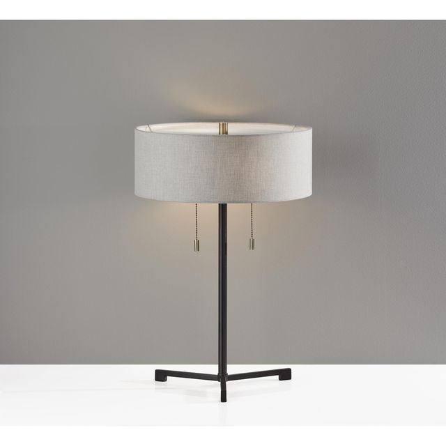 Adesso® Wesley Black and Taupe Table Lamp-1