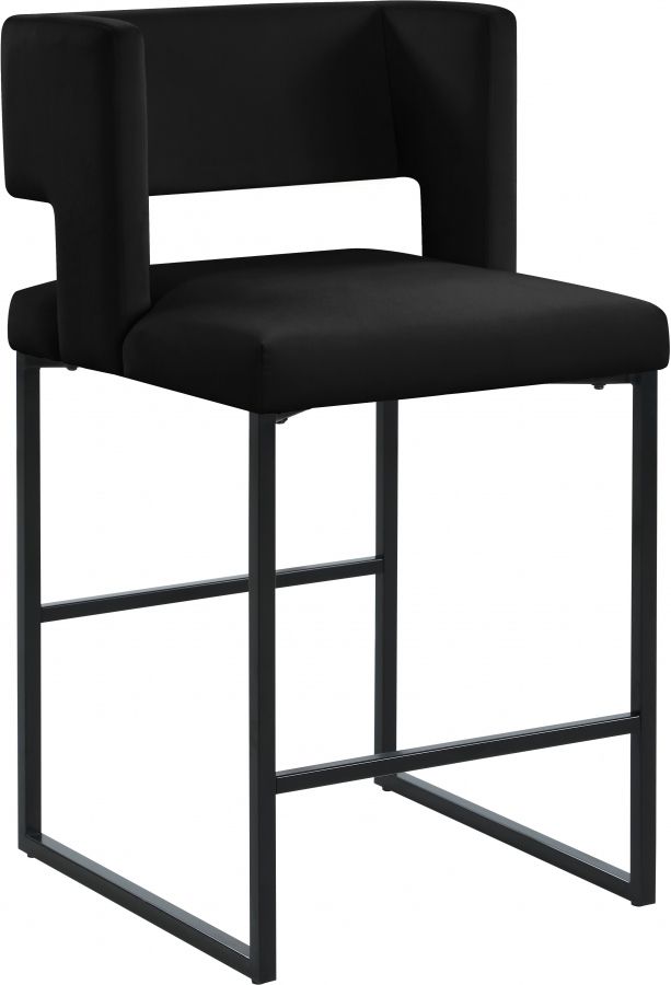 Meridian Furniture Caleb Black Velvet Counter Stool-0