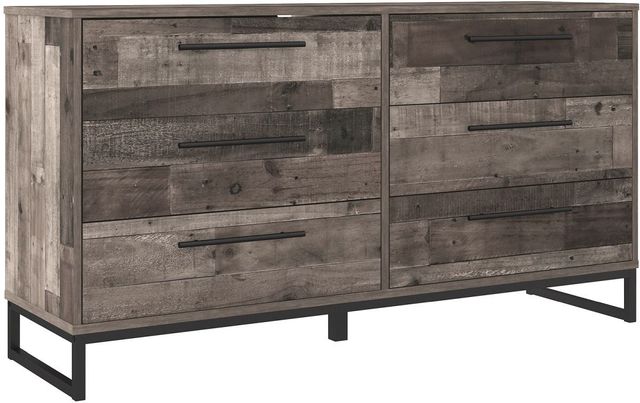 Signature Design by Ashley® Neilsville 5-Piece Multi Gray Queen Platform Panel Bed Set-2