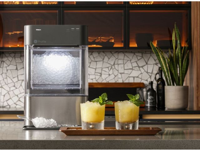 GE® Profile™ Opal™ 14" 24 lb. Stainless Steel Ice Maker-2